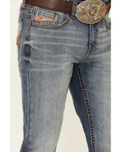 Cody James Core Men's Silver Spur Medium Wash Performance Stretch Slim Bootcut Jeans -Little Wild Horse Shop 2000342679 400 P4