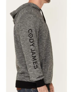 Cody James Men's Heather Black Embroidered Logo Sleeve Pullover Hooded Sweatshirt -Little Wild Horse Shop 2000342814 001 P3