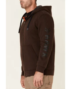 Hawx Men's Brown Martin Insulated Zip-Front Hooded Work Jacket -Little Wild Horse Shop 2000342928 200 P3