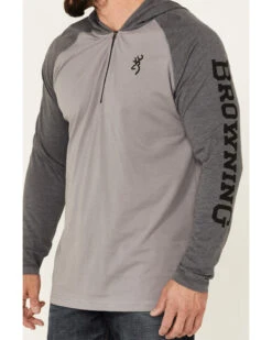 Browning Men's Gull Black Lucas 1/2 Zip Hooded Pullover -Little Wild Horse Shop 2000344225 001 P3
