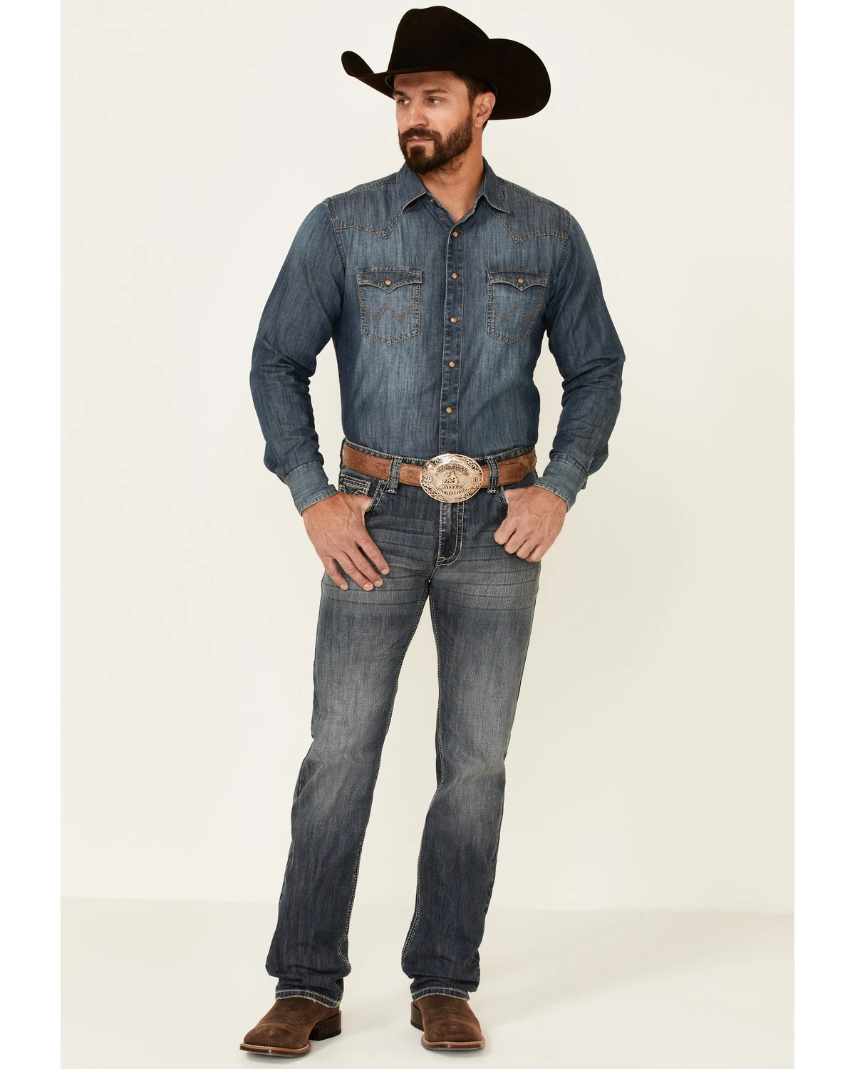 Rock & Roll Denim Men's Revolver Medium Vintage Stretch Slim Straight Jeans 1 Rock & Roll Denim Men's Revolver Medium Vintage Stretch Slim Straight Jeans