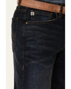 Rock & Roll Denim Men's Hooey Double Barrel Dark Vintage Stretch Relaxed Stackable Bootcut Jeans -Little Wild Horse Shop 2000345010 400 P4