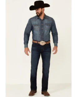 Rock & Roll Denim Men's Hooey Dark Wash Reflex Revolver Slim Straight Jeans -Little Wild Horse Shop 2000345206 400 P3
