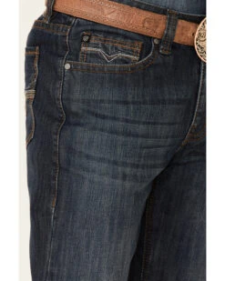 Rock & Roll Denim Men's Double Barrel Dark Wash Stretch Relaxed Straight Jeans -Little Wild Horse Shop 2000345207 400 P3