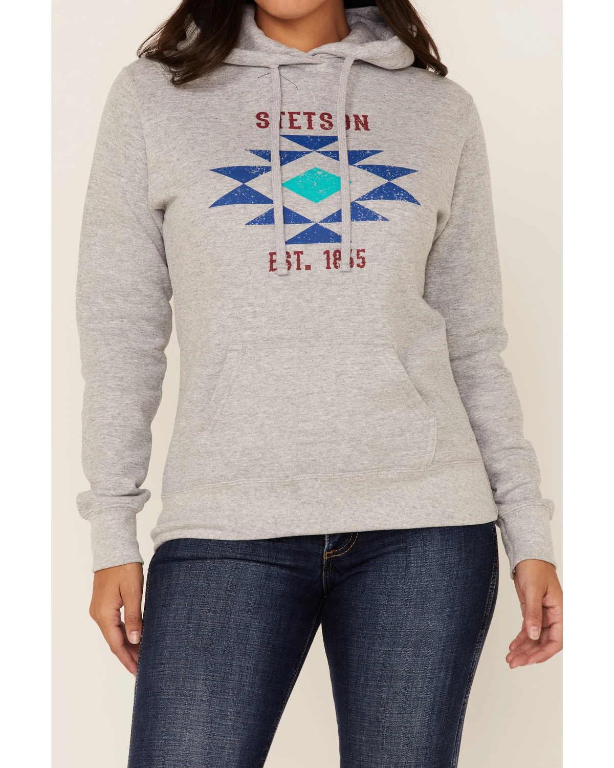 Stetson Women's Southwestern Logo Fleece Pullover Hoodie 3 Stetson Women's Southwestern Logo Fleece Pullover Hoodie - Image 3