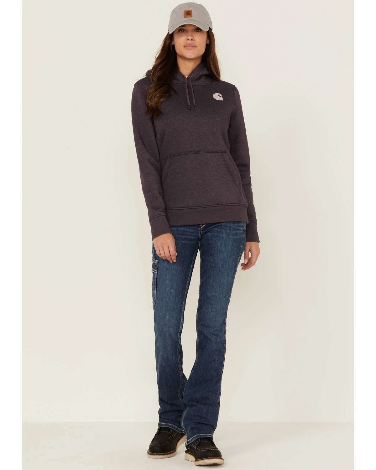 Carhartt Women's Gray Relaxed Midweight Logo Sleeve Graphic Hooded Sweatshirt 4 Carhartt Women's Gray Relaxed Midweight Logo Sleeve Graphic Hooded Sweatshirt - Image 4