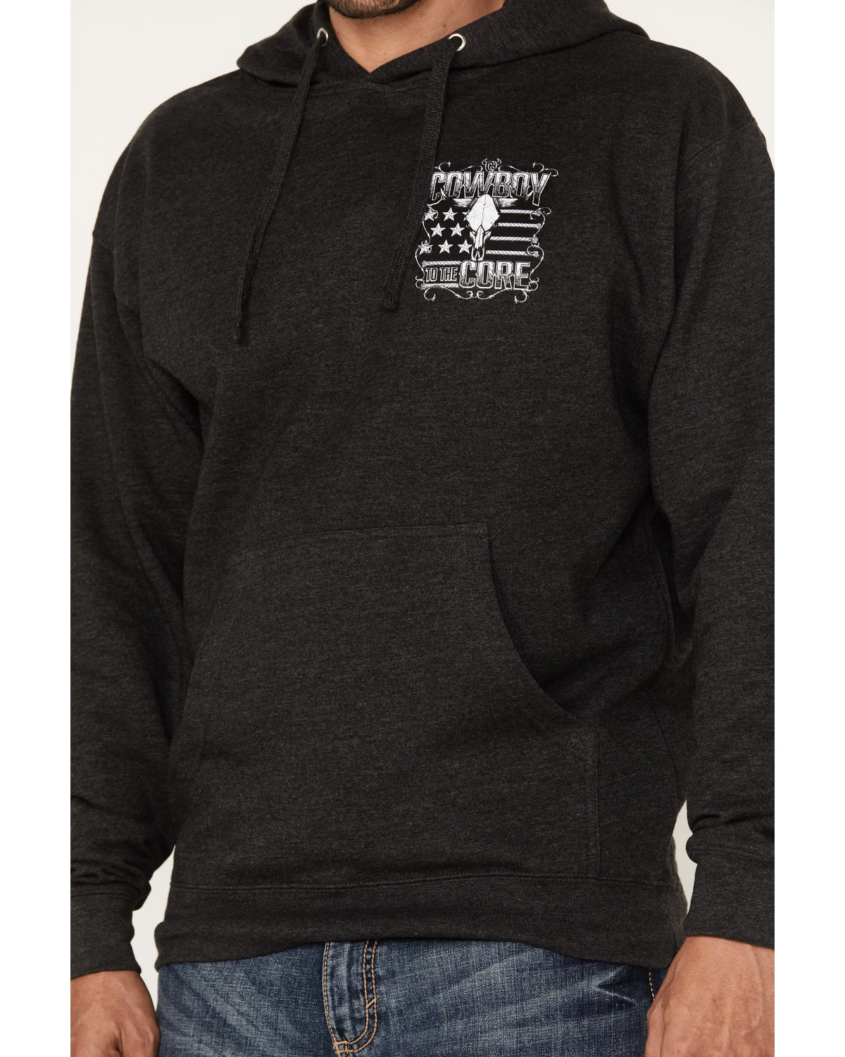 Cowboy Hardware Men's Gray To The Core Graphic Hooded Sweatshirt 3 Cowboy Hardware Men's Gray To The Core Graphic Hooded Sweatshirt - Image 3