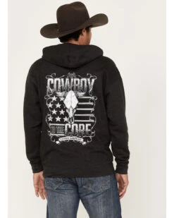 Cowboy Hardware Men's Gray To The Core Graphic Hooded Sweatshirt 7 Cowboy Hardware Men's Gray To The Core Graphic Hooded Sweatshirt -Little Wild Horse Shop 2000346628 020 P4