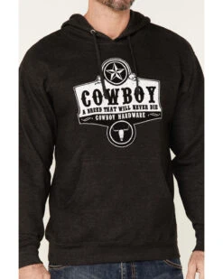 Cowboy Hardware Men's Gray Cowboy Breed Graphic Hooded Sweatshirt -Little Wild Horse Shop 2000346639 020 P3