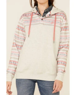 HOOey Women's Southwestern Print Button Down Hooded Pullover -Little Wild Horse Shop 2000346693 104 P3