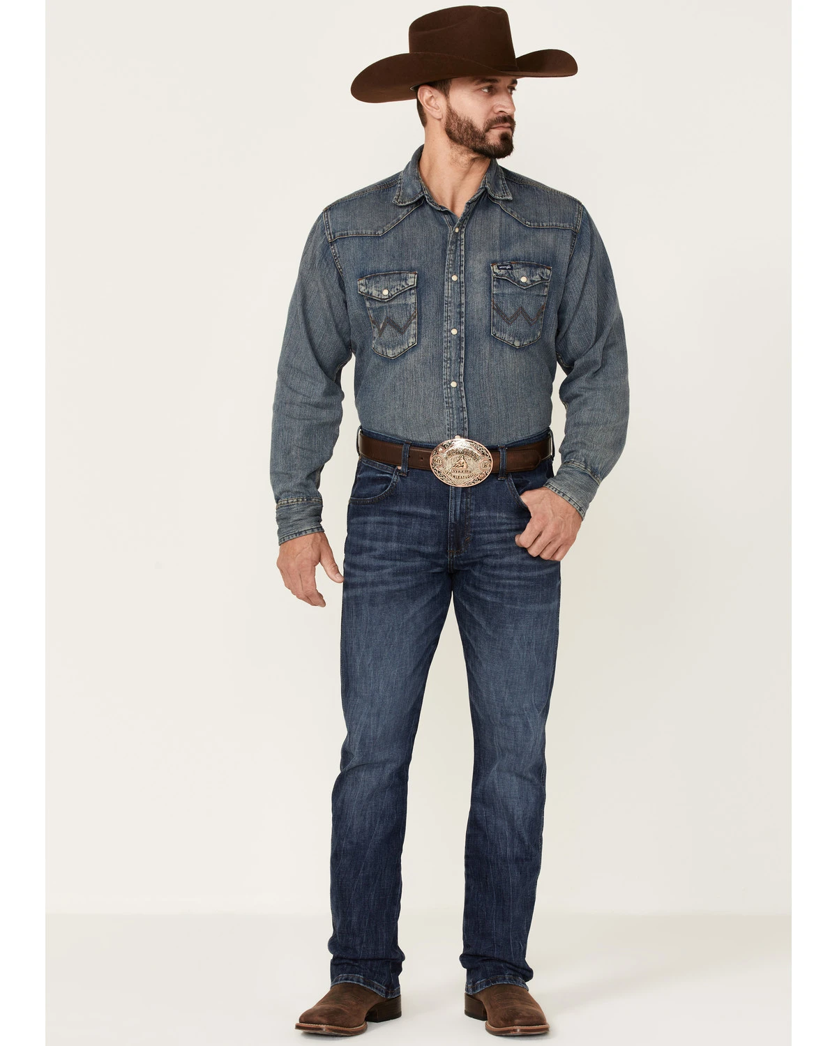 Wrangler Retro Men's Coast Dark Wash Stretch Slim Bootcut Jeans 1 Wrangler Retro Men's Coast Dark Wash Stretch Slim Bootcut Jeans