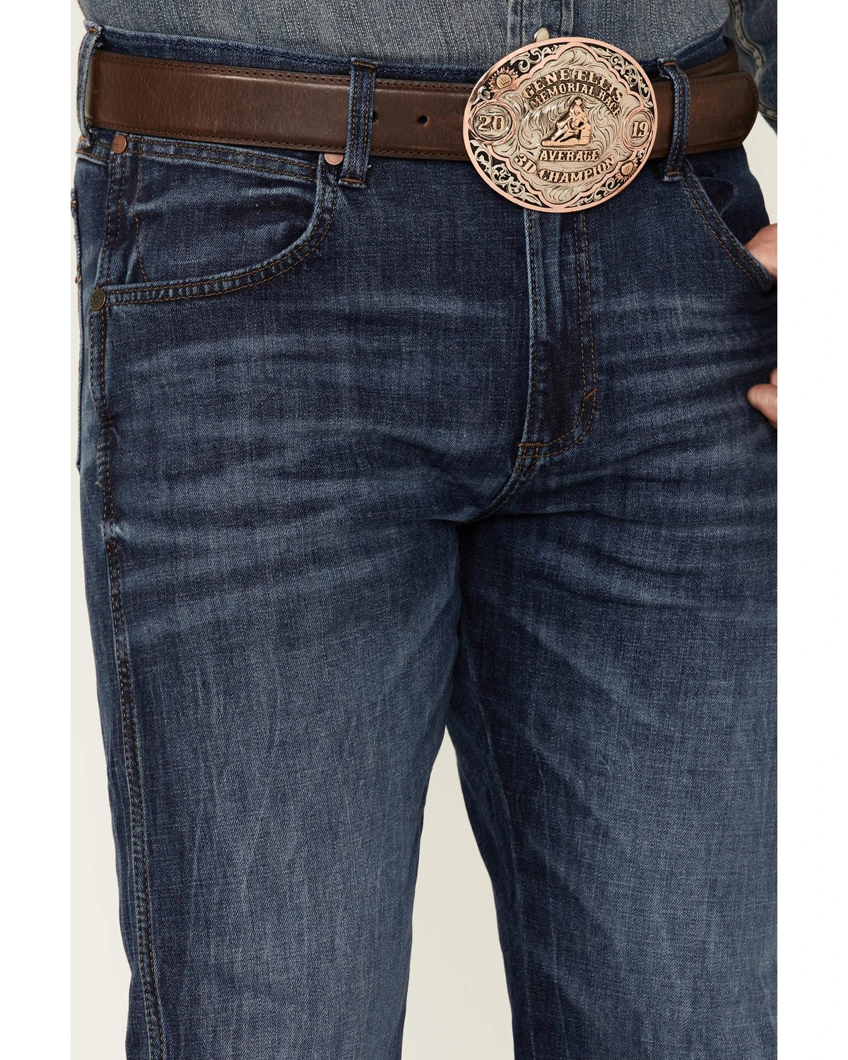 Wrangler Retro Men's Coast Dark Wash Stretch Slim Bootcut Jeans 2 Wrangler Retro Men's Coast Dark Wash Stretch Slim Bootcut Jeans - Image 2