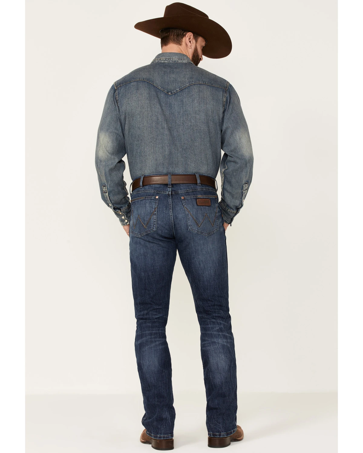 Wrangler Retro Men's Coast Dark Wash Stretch Slim Bootcut Jeans 3 Wrangler Retro Men's Coast Dark Wash Stretch Slim Bootcut Jeans - Image 3