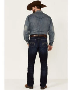 Wrangler 20X Men's Azure Vintage Dark Wash Stretch Slim Bootcut Jeans -Little Wild Horse Shop 2000346865 400 P3