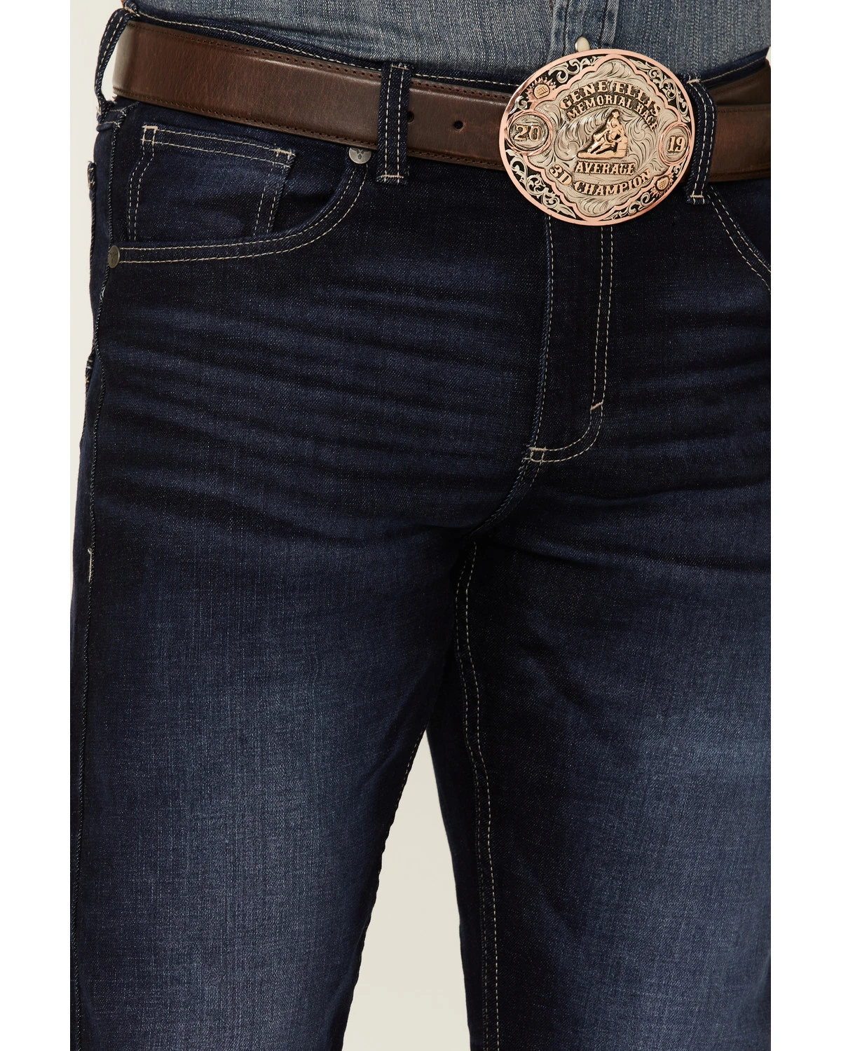 Wrangler 20X Men's Azure Vintage Dark Wash Stretch Slim Bootcut Jeans - Long 2 Wrangler 20X Men's Azure Vintage Dark Wash Stretch Slim Bootcut Jeans - Long - Image 2