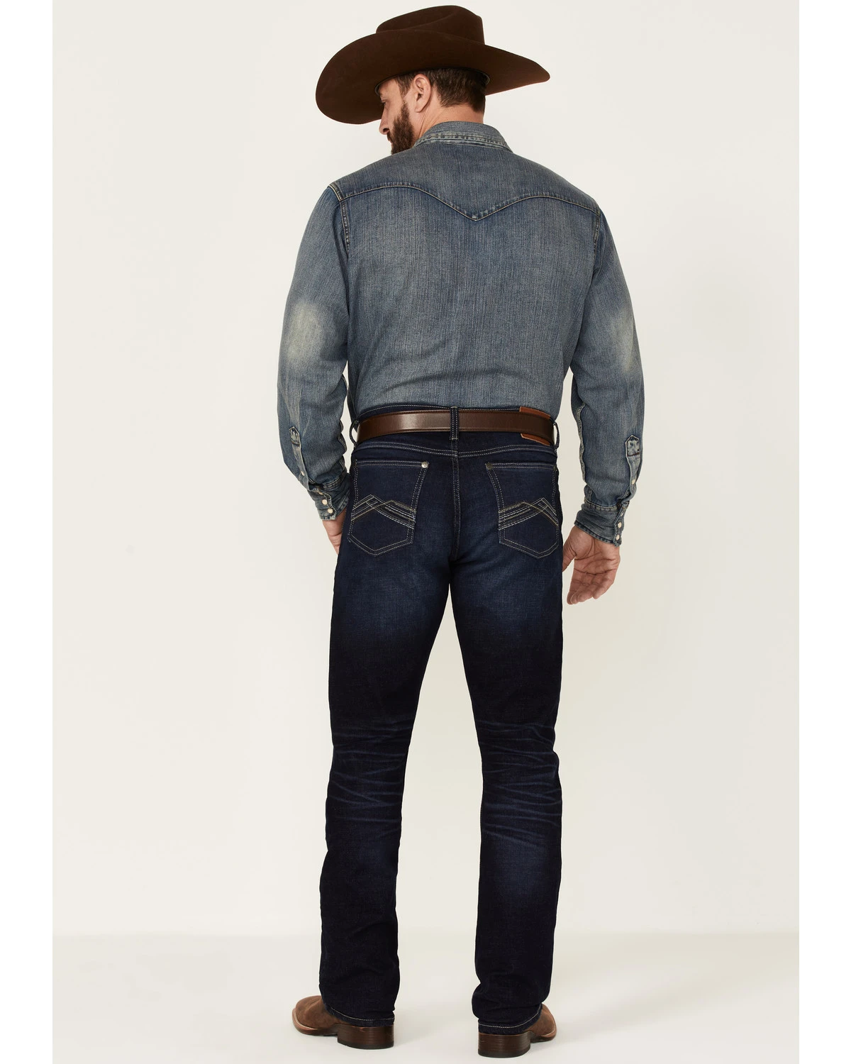 Wrangler 20X Men's Azure Vintage Dark Wash Stretch Slim Bootcut Jeans - Long 3 Wrangler 20X Men's Azure Vintage Dark Wash Stretch Slim Bootcut Jeans - Long - Image 3