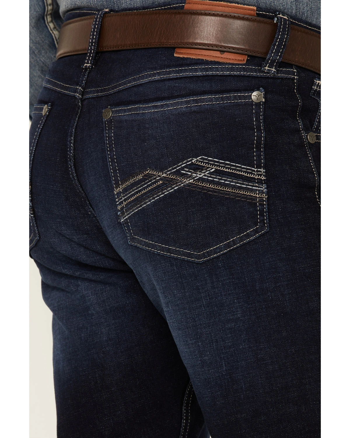 Wrangler 20X Men's Azure Vintage Dark Wash Stretch Slim Bootcut Jeans - Long 4 Wrangler 20X Men's Azure Vintage Dark Wash Stretch Slim Bootcut Jeans - Long - Image 4