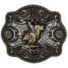 Montana Silversmiths Men's A-Blaze Filigree Framed Bull Rider Belt Buckle