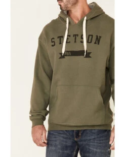 Stetson Men's Green Logo Banner Graphic Hooded Sweatshirt -Little Wild Horse Shop 2000350322 300 P3