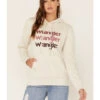 Wrangler Women's Multi Stacked Logo Shirttail Pullover Hoodie