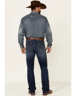 Rock 47 By Wrangler Men's Horizon Dark Wash Stretch Slim Bootcut Jeans -Little Wild Horse Shop 2000350738 400 P3