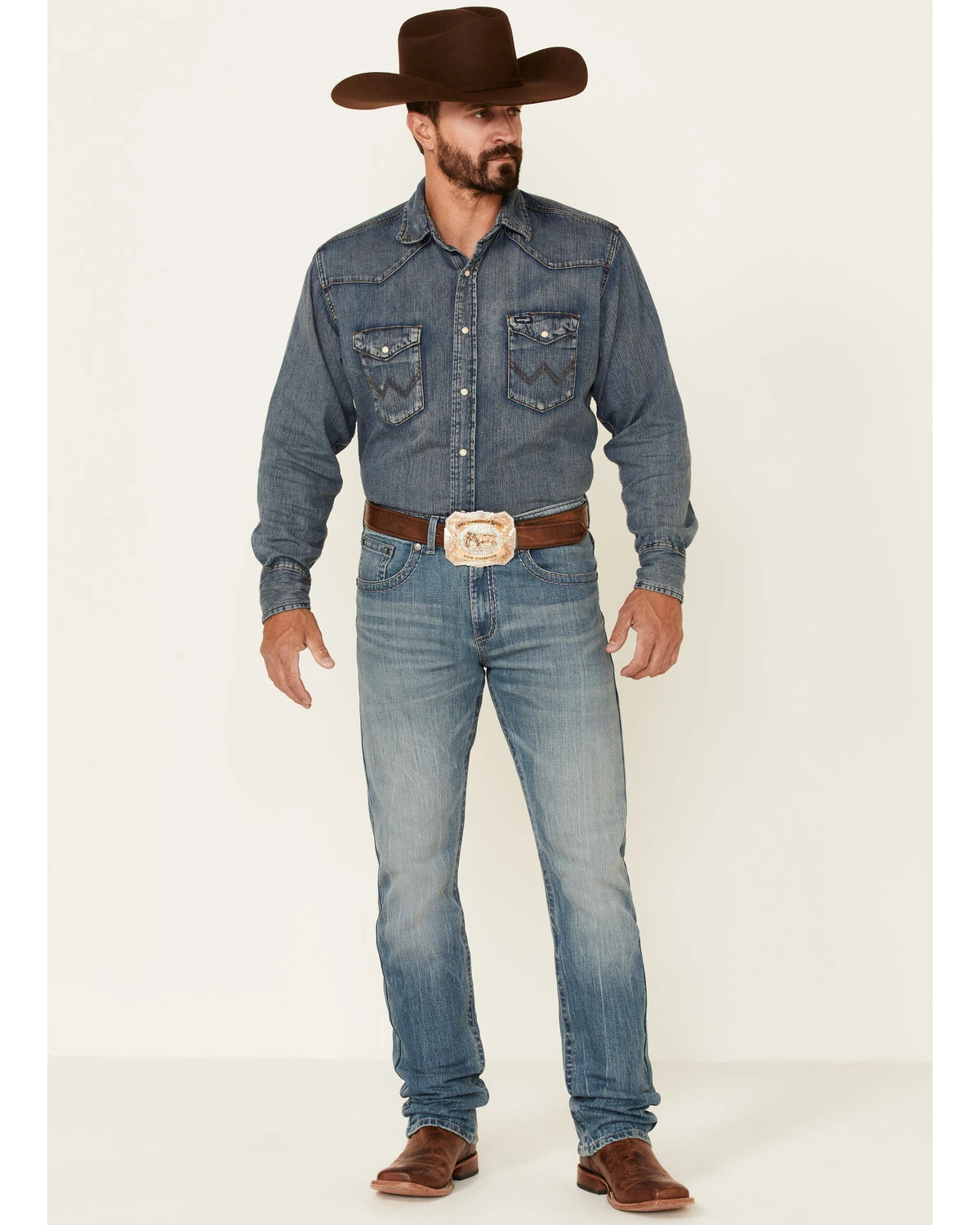 Rock 47 By Wrangler Men's Cochran Medium Wash Stretch Slim Straight Jeans 1 Rock 47 By Wrangler Men's Cochran Medium Wash Stretch Slim Straight Jeans