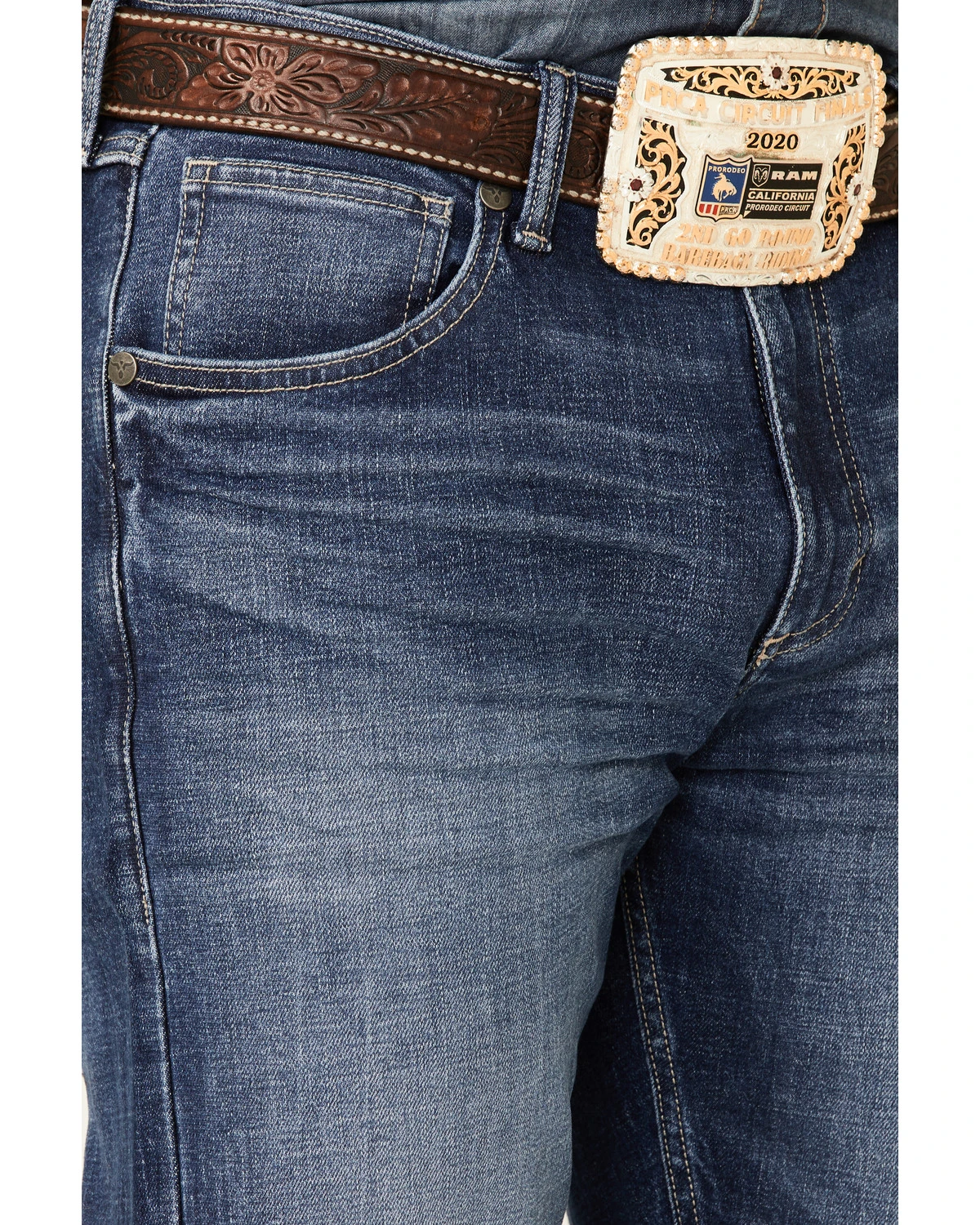 Wrangler 20X Men's Cynn Dark Wash Vintage Stretch Slim Bootcut Jeans - Long 2 Wrangler 20X Men's Cynn Dark Wash Vintage Stretch Slim Bootcut Jeans - Long - Image 2