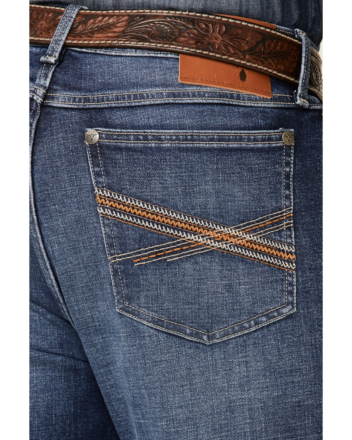 Wrangler 20X Men's Cynn Dark Wash Vintage Stretch Slim Bootcut Jeans - Long 3 Wrangler 20X Men's Cynn Dark Wash Vintage Stretch Slim Bootcut Jeans - Long - Image 3