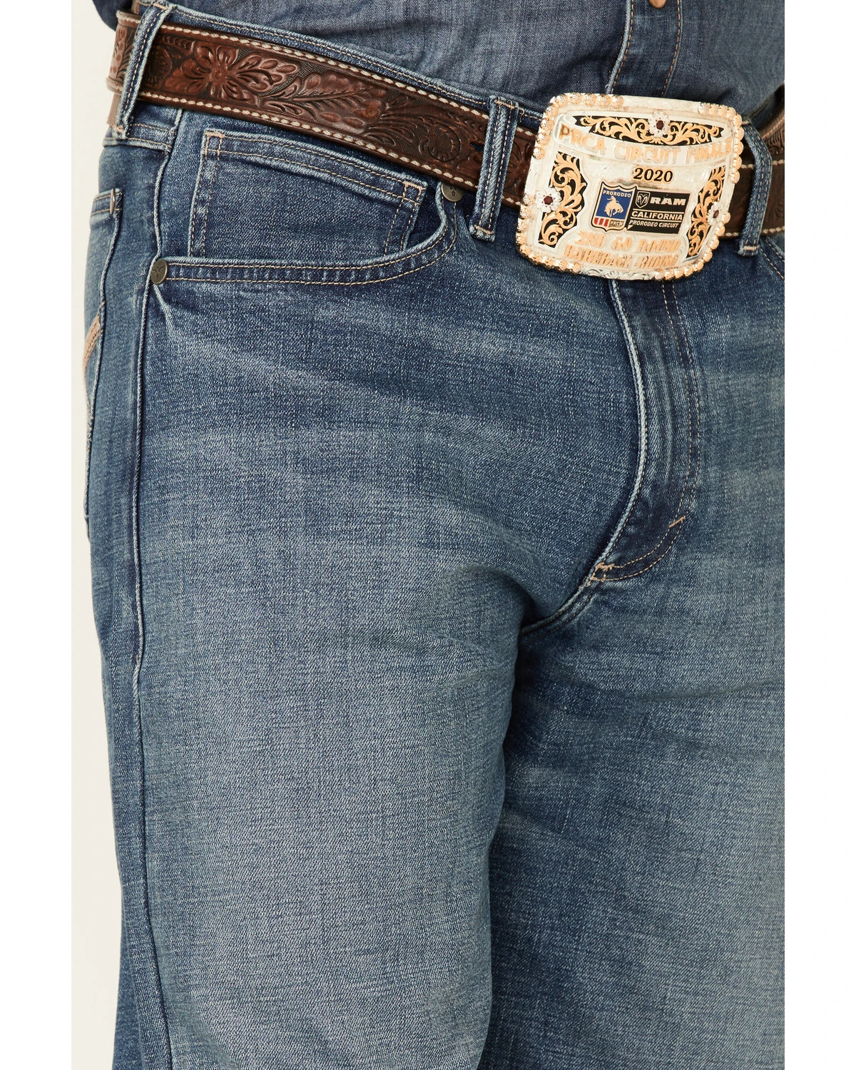 Wrangler 20X Men's Barnham Medium Wash Stretch Extreme Relaxed Straight Jeans 2 Wrangler 20X Men's Barnham Medium Wash Stretch Extreme Relaxed Straight Jeans - Image 2