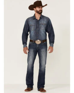 Rock & Roll Denim Men's Medium Wash Pistol Regular Bootcut Jeans -Little Wild Horse Shop 2000351103 400 P3