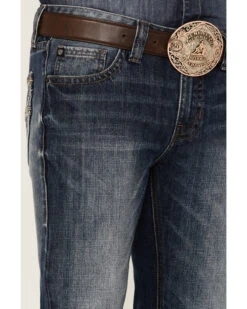 Rock & Roll Denim Men's Medium Wash Pistol Regular Bootcut Jeans -Little Wild Horse Shop 2000351103 400 P4