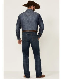 Rock & Roll Denim Men's Hooey Dark Vintage Double Barrel Relaxed Stackable Bootcut Jeans -Little Wild Horse Shop 2000351105 400 P4