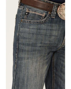 Rock & Roll Denim Men's Vintage Dark Wash Double Barrel Relaxed Straight Jeans -Little Wild Horse Shop 2000351110 400 P4