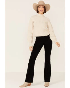 Shyanne Women's Seamed High Neck Wool Blend Pullover Sweatshirt -Little Wild Horse Shop 2000351363 280 P4