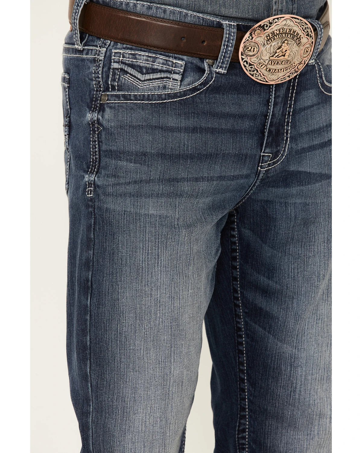 Cody James Men's Double Kicker Medium Dark Wash Stretch Relaxed Bootcut Jeans 2 Cody James Men's Double Kicker Medium Dark Wash Stretch Relaxed Bootcut Jeans - Image 2