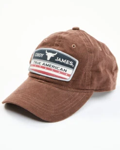 Cody James Men's Brown Corduroy True American Logo Patch Ball Cap