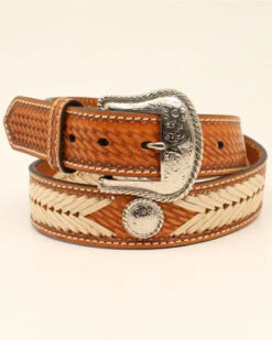 Nocona Men's Rawhide Chevron Laced Western Belt