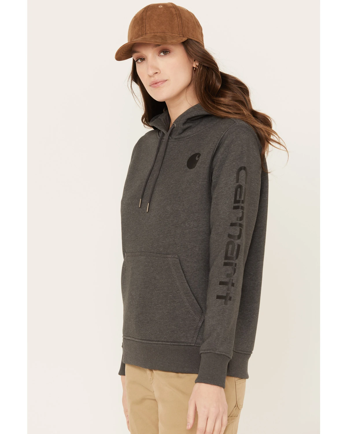 Carhartt Women's Clarksburg Graphic Sleeve Pullover Sweatshirt Hoodie 1 Carhartt Women's Clarksburg Graphic Sleeve Pullover Sweatshirt Hoodie