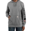 Carhartt Men's FR Solid Force Midweight Signature Logo Hooded Work Sweatshirt