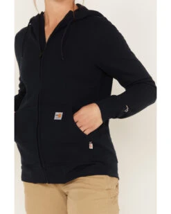 Carhartt Women's Force FR Relaxed Fit Zip Front Sweatshirt Work Hoodie 6 Carhartt Women's Force FR Relaxed Fit Zip Front Sweatshirt Work Hoodie -Little Wild Horse Shop 2000353508 410 P3