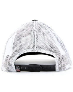 Justin Men's Black Thin Line Embroidered Flag Mesh-Back Ball Cap -Little Wild Horse Shop 2000353915 001 P3