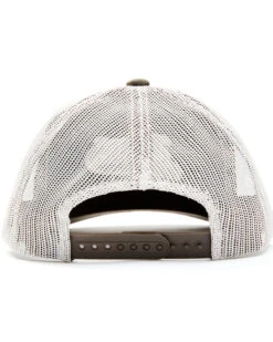 Justin Men's Brown Oilskin Embroidered Logo Mesh-Back Ball Cap -Little Wild Horse Shop 2000353919 200 P3