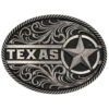 Montana Silversmiths Men's Gunmetal Texas Star Filigree Belt Buckle