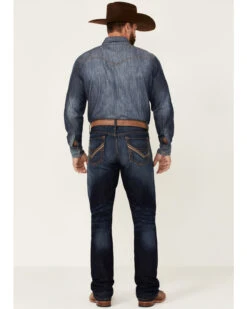 Cinch Men's Ian Dark Stonewash Rigid Slim Bootcut Jeans -Little Wild Horse Shop 2000355909 402 P3