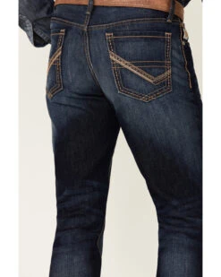 Cinch Men's Ian Dark Stonewash Rigid Slim Bootcut Jeans -Little Wild Horse Shop 2000355909 402 P4