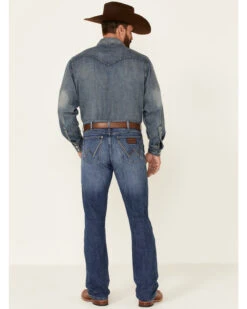 Wrangler Retro Men's Nightsky Medium Wash Stretch Slim Bootcut Jeans - Long -Little Wild Horse Shop 2000358072 400 P3