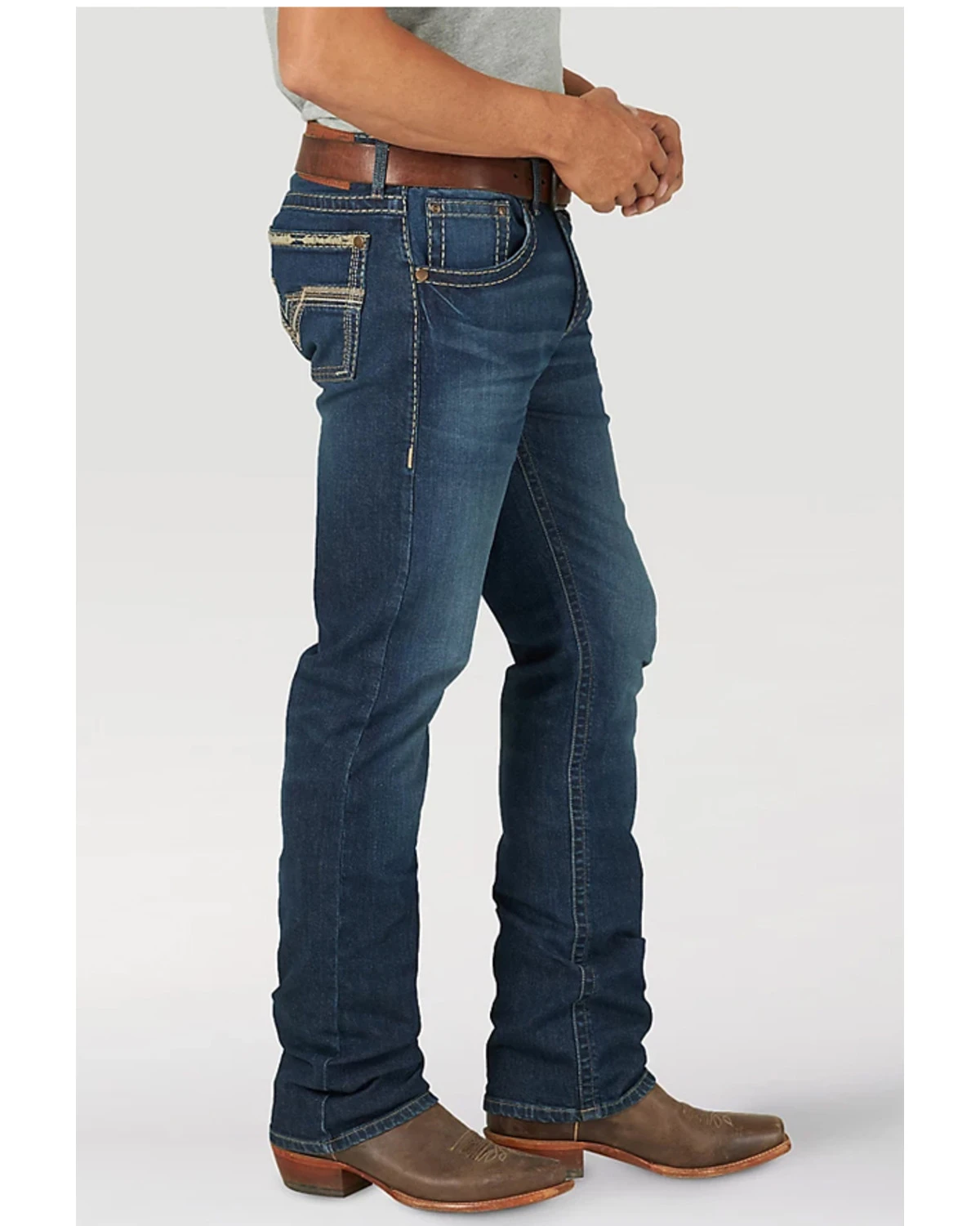 Rock 47 By Wrangler Men's Ruckett Dark Wash Stretch Slim Straight Jeans 2 Rock 47 By Wrangler Men's Ruckett Dark Wash Stretch Slim Straight Jeans - Image 2