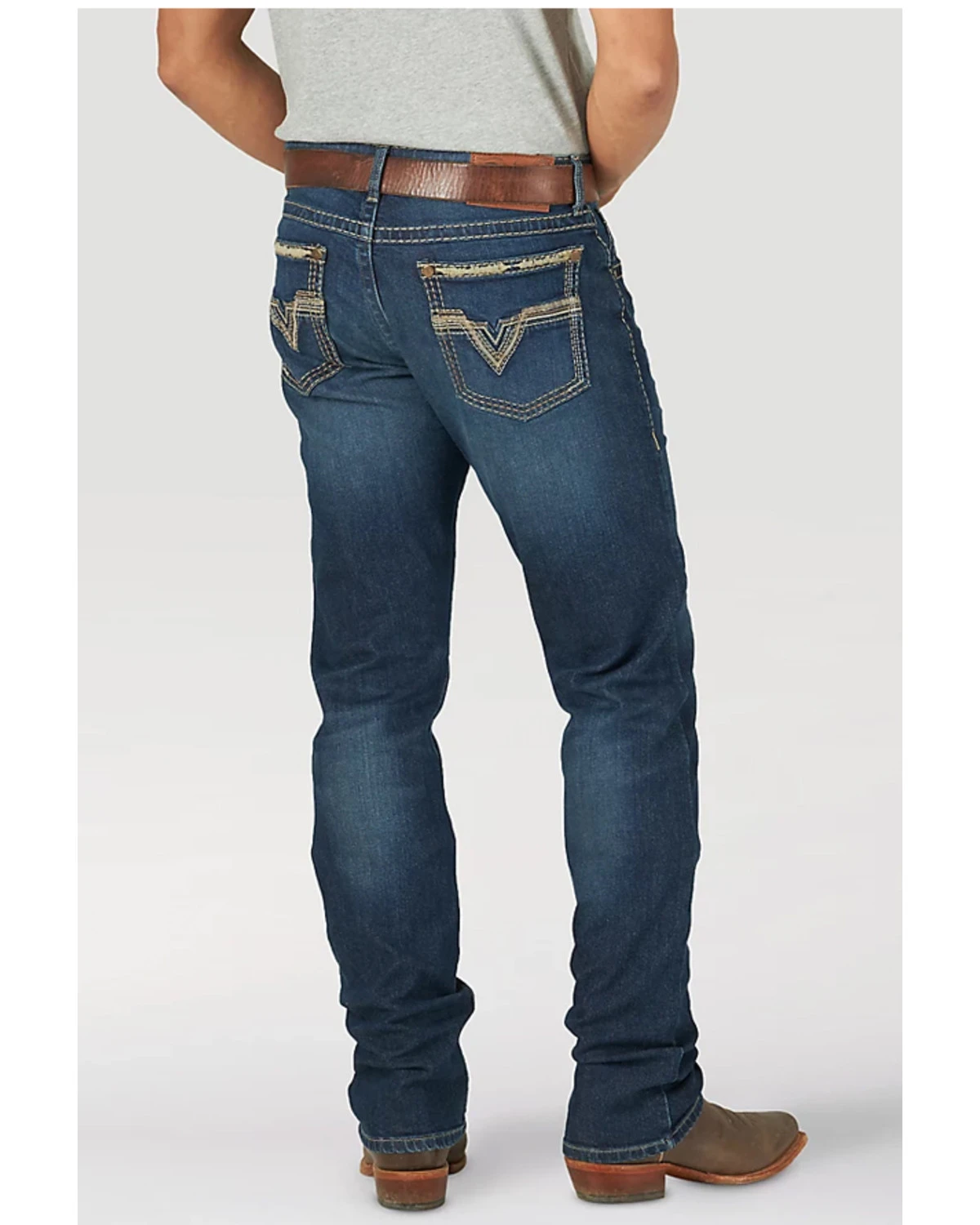 Rock 47 By Wrangler Men's Ruckett Dark Wash Stretch Slim Straight Jeans 3 Rock 47 By Wrangler Men's Ruckett Dark Wash Stretch Slim Straight Jeans - Image 3