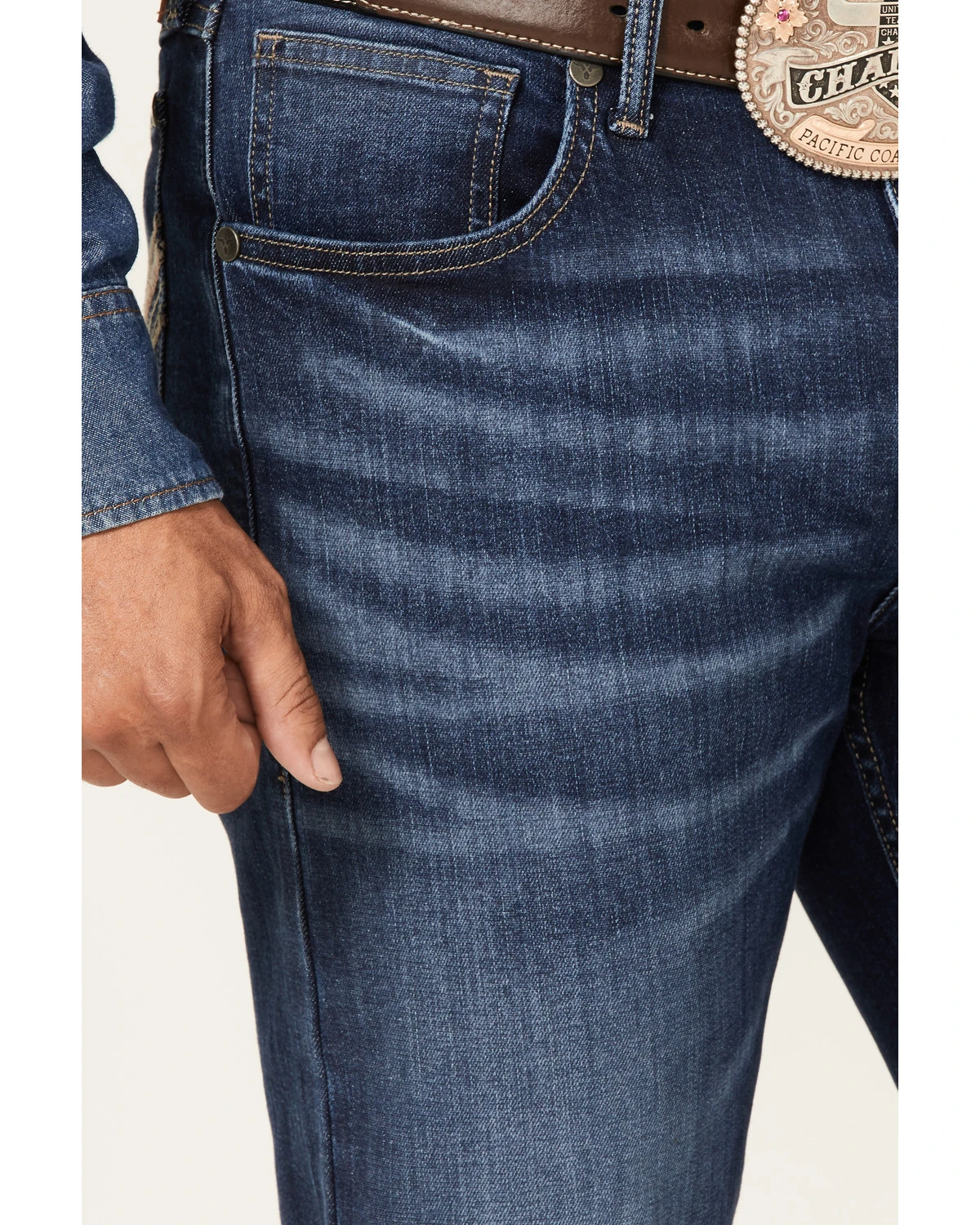 Wrangler 20X Men's Lagoon Dark Wash Vintage Slim Bootcut Jeans 2 Wrangler 20X Men's Lagoon Dark Wash Vintage Slim Bootcut Jeans - Image 2