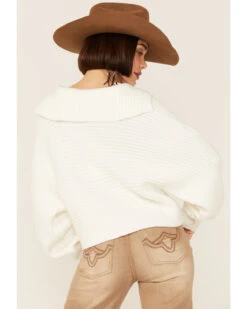 Revel Women's Sierra Collar Knit Long Sleeve Pullover Sweatshirt -Little Wild Horse Shop 2000360280 100 P4